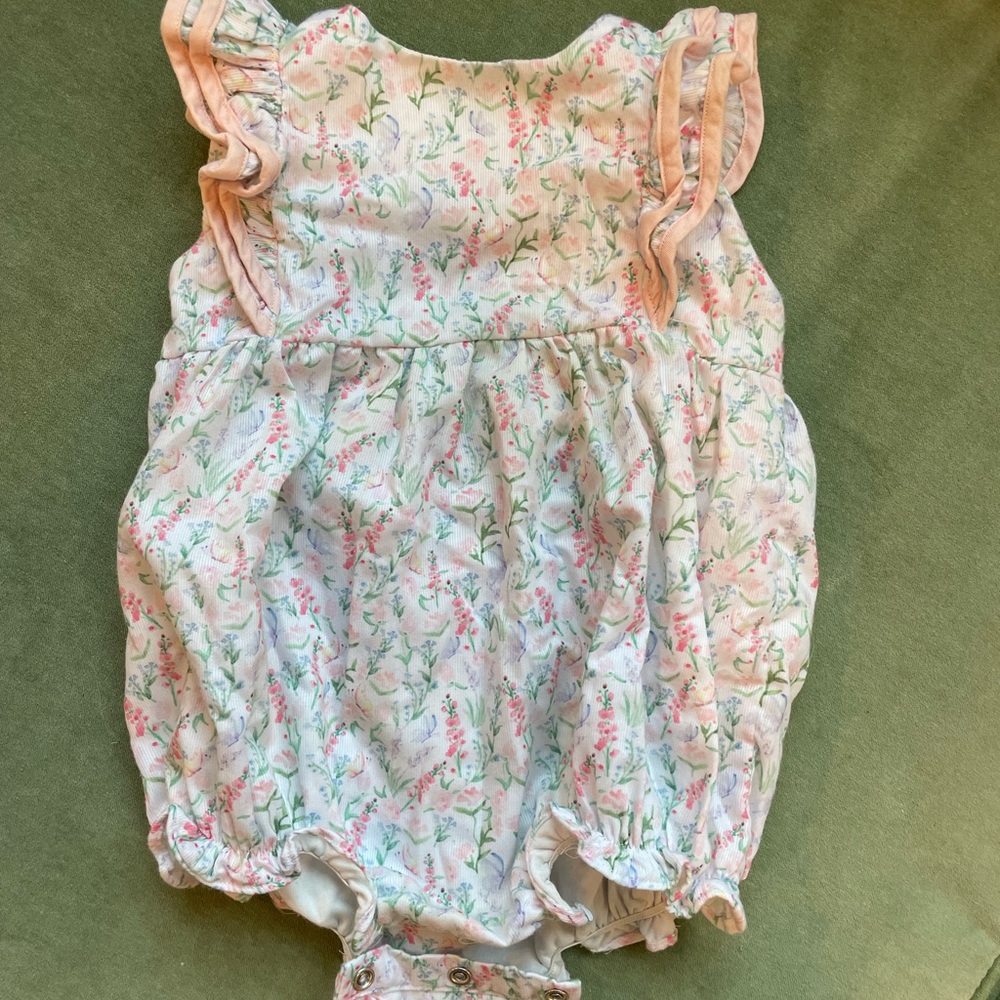 Smockingbird Floral Bubble, 12m EUC